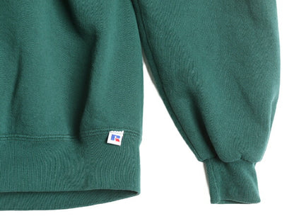 90s USA製 ラッセル 無地 スウェット メンズ レディース XL / 古着 90年代 オールド RUSSELL トレーナー 裏起毛 大きいサイズ 前V グリーン