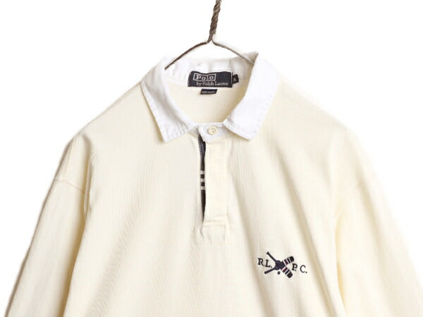90s USA製 ポロ ラルフローレン 長袖 ラガー シャツ メンズ XL / 90年代 オールド ラグビーシャツ 長袖シャツ ヘビーウェイト ワンポイント