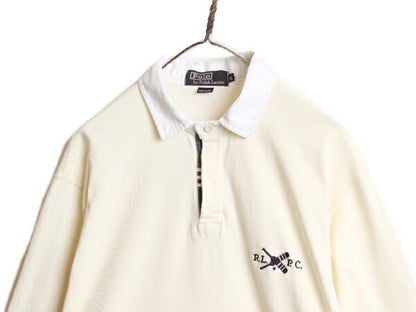 90s USA製 ポロ ラルフローレン 長袖 ラガー シャツ メンズ XL / 90年代 オールド ラグビーシャツ 長袖シャツ ヘビーウェイト ワンポイント