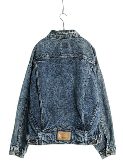 90s USA製 リーバイス 75068 0227 ケミカルウォッシュ デニム ジャケット メンズ L オールド Levis ジージャン トラッカー 4ポケット 70506
