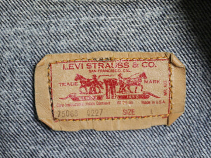 90s USA製 リーバイス 75068 0227 ケミカルウォッシュ デニム ジャケット メンズ L オールド Levis ジージャン トラッカー 4ポケット 70506