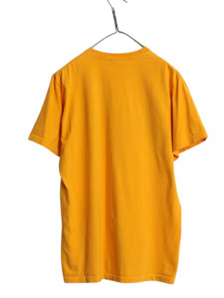 90s USA製 US NAVY プリント 半袖 Tシャツ メンズ M / オールド 当時物 ミリタリー ヘビーウェイト コットン イエロー 軍物 USN シンプル