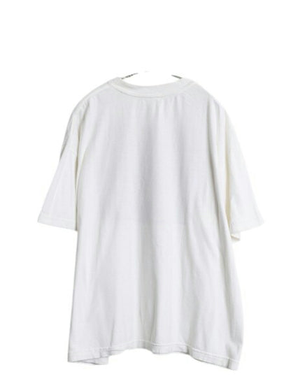 90s アート イラスト プリント Tシャツ メンズ XL 白 / オールド ネイティブ アニマル ヘビーウェイト グラフィック 大きいサイズ ホワイト