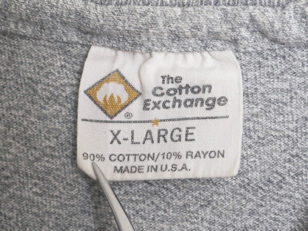 90s USA製 3段 カレッジ プリント 半袖 Tシャツ メンズ XL 古着 オールド シングルステッチ ヘビーウェイト コットン グレー 大きいサイズ