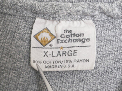 90s USA製 3段 カレッジ プリント 半袖 Tシャツ メンズ XL 古着 オールド シングルステッチ ヘビーウェイト コットン グレー 大きいサイズ