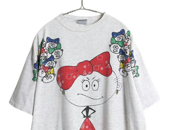 90s FREEZE キャラクター プリント Tシャツ メンズ XL / オールド アート イラスト グラフィック メッセージ ヘビーウェイト 大きいサイズ