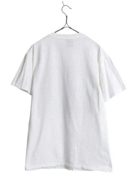 90s USA製 アート イラスト プリント Tシャツ メンズ レディース M オールド アウトドア グラフィック ヘビーウェイト シングルステッチ 白