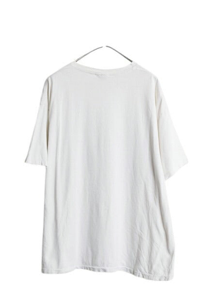 90s USA製 バナナリパブリック アート イラスト プリント Tシャツ メンズ XL オールド 当時物 シングルステッチ ホワイト 大きいサイズ 白
