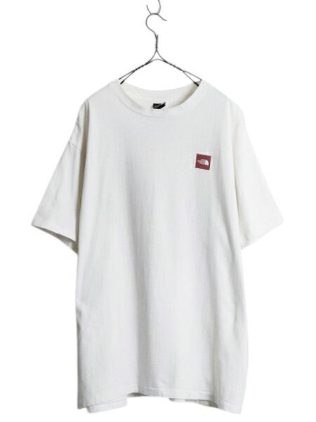 90s USA製 ノースフェイス 両面 プリント Tシャツメンズ XL オールド アウトドア イラスト グラフィック シングルステッチ 大きいサイズ 白