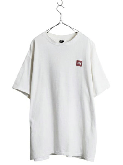 90s USA製 ノースフェイス 両面 プリント Tシャツメンズ XL オールド アウトドア イラスト グラフィック シングルステッチ 大きいサイズ 白