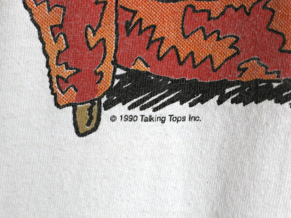 90s USA製 ネコ キャラクター プリント Tシャツ メンズ XL / オールド メッセージ イラスト シングルステッチ ヘビーウェイト 大きいサイズ
