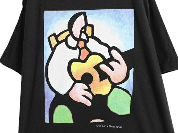 90s USA製 企業 アート イラスト 両面 プリント Tシャツ メンズ XL / オールド グラフィック ヘビーウェイト 大きいサイズ ブラック 企業物