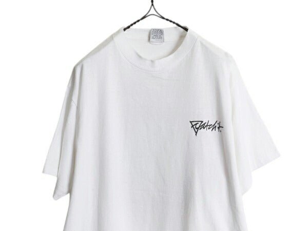 90s USA製 地球 アート メッセージ イラスト プリント Tシャツ メンズ XL オールド サーフ グラフィック シングルステッチ 大きいサイズ 白