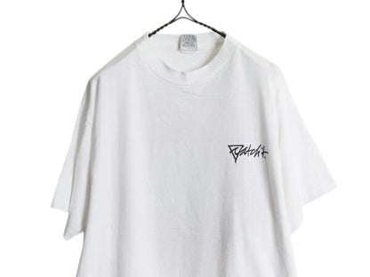 90s USA製 地球 アート メッセージ イラスト プリント Tシャツ メンズ XL オールド サーフ グラフィック シングルステッチ 大きいサイズ 白