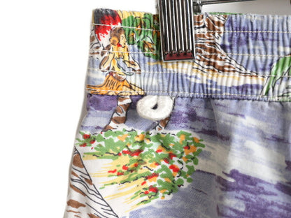 90s ポロ ラルフローレン 総柄 ショートパンツ メンズ S / サーフ スイム ショーツ 短パン 水着 海パン ボード 水陸両用 ハワイアン アロハ