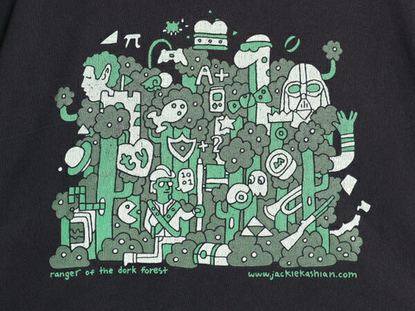 90s USA製 キャラクター アート イラスト プリント Tシャツ メンズ L オールド グラフィック パロディ シングルステッチ ヘビーウェイト 黒