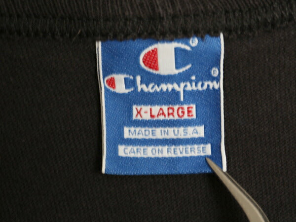 80s USA製 チャンピオン 2段 カレッジ プリント Tシャツ メンズ XL 古着 ヴィンテージ フットボール ヘビーウェイト 大きいサイズ ブラック