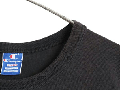 80s USA製 チャンピオン 2段 カレッジ プリント Tシャツ メンズ XL 古着 ヴィンテージ フットボール ヘビーウェイト 大きいサイズ ブラック