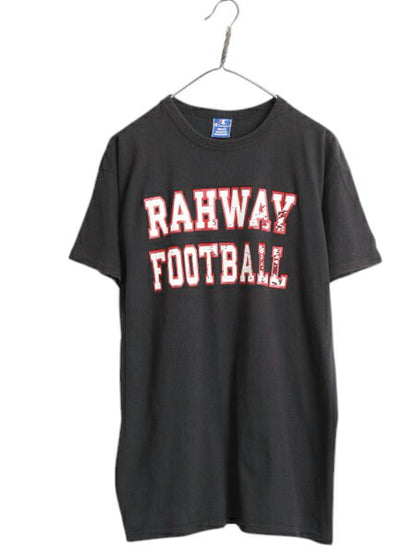 80s USA製 チャンピオン 2段 カレッジ プリント Tシャツ メンズ XL 古着 ヴィンテージ フットボール ヘビーウェイト 大きいサイズ ブラック