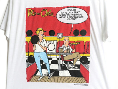 80s USA製 ジョーク アート イラスト プリント Tシャツ メンズ L / 古着 ヴィンテージ グラフィック シングルステッチ カットソー ホワイト