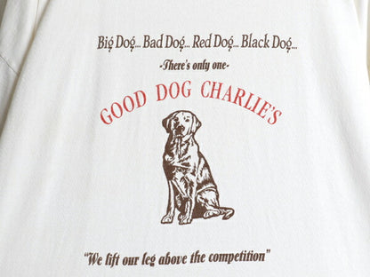 90s ドッグ アート イラスト プリント Tシャツ メンズ XL 程 オールド アニマル 犬 企業物 グラフィック 大きいサイズ ヘビーウェイト 白