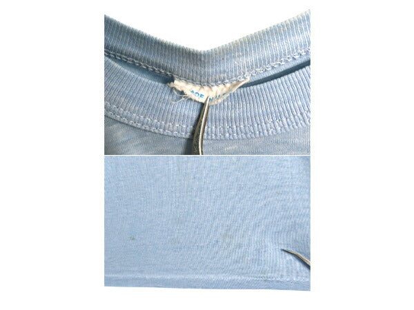80s USA製 アディダス レインボー トレフォイル 半袖 Tシャツ メンズ M 程 ヴィンテージ バックプリント グラフィック シングルステッチ 青