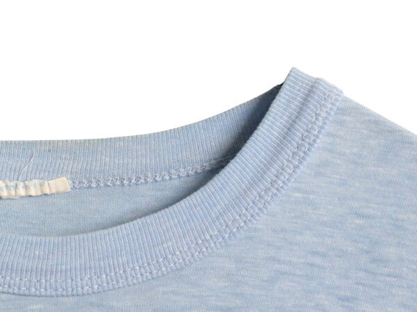 80s USA製 アディダス レインボー トレフォイル 半袖 Tシャツ メンズ M 程 ヴィンテージ バックプリント グラフィック シングルステッチ 青