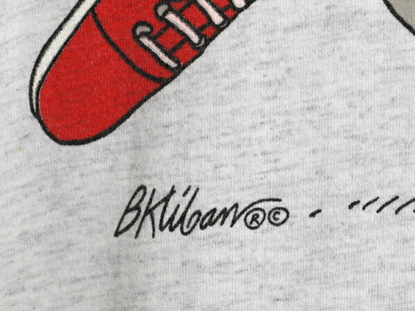90s USA製 クリバンキャット イラスト 両面 プリント Tシャツ メンズ レディース XL オールド ネコ アニマル キャラクター 大きいサイズ 灰