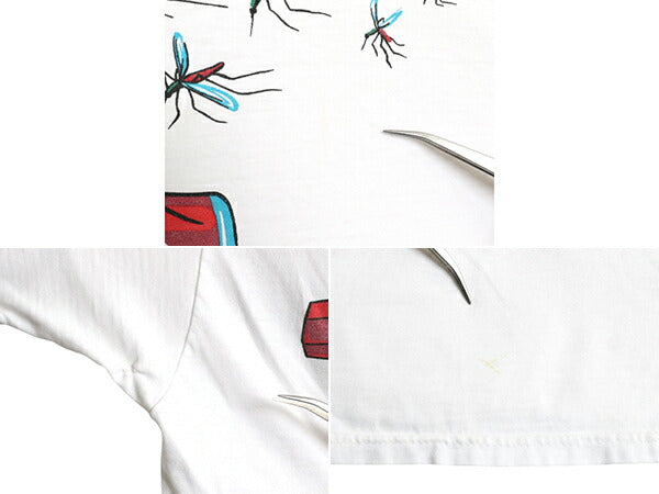90s タバスコ アート イラスト 両面 プリント Tシャツ メンズ XL / オールド 企業物 ジョーク ヘビーウェイト カットソー 大きいサイズ 白