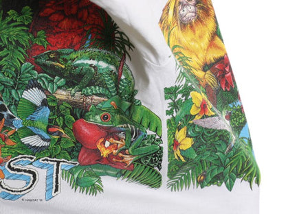 90s アニマル アート 両面 プリント Tシャツ メンズ XXL 程/ 古着 オールド 当時物 イラスト グラフィック シングルステッチ 大きいサイズ