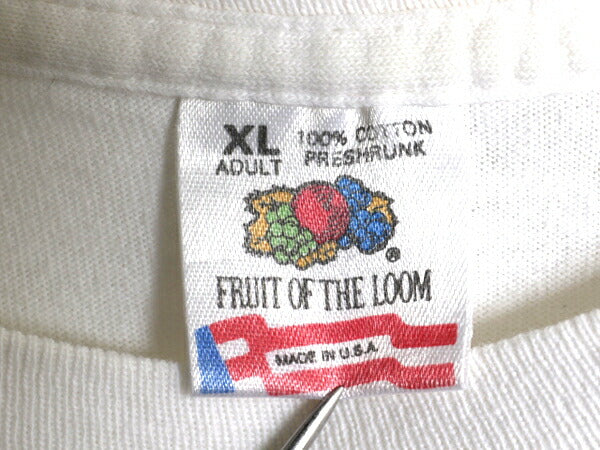 90s USA製 ネコ アート プリント Tシャツ メンズ XL 古着 オールド アニマル メッセージ イラスト シングルステッチ 大きいサイズ ホワイト