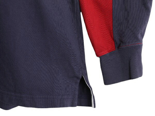 90s エルエルビーン 長袖 ラガー シャツ メンズ M / 90年代 オールド LLBEAN 長袖シャツ ラグビーシャツ ヘビーウェイト コットン ツートン