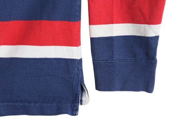 90s OLD GAP ボーダー 長袖 ラガー シャツ メンズ M 古着 旧タグ オールド ギャップ 長袖シャツ ラグビー コットン ボックス マルチカラー