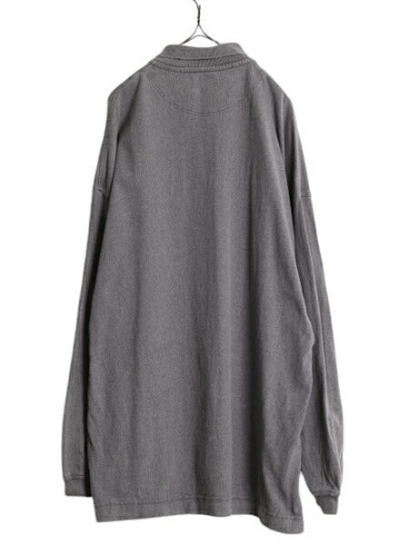 90s OLD GAP 長袖 ポロシャツ メンズ XL オールド ギャップ 長袖シャツ ラガーシャツ 素材 ヘビーウェイト 無地 旧タグ 厚手 大きいサイズ