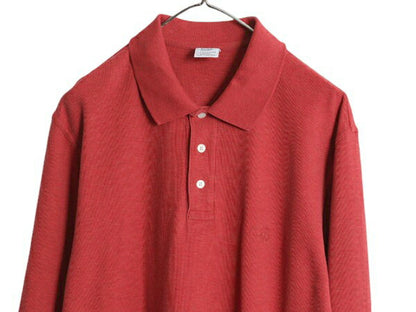 ブルックスブラザーズ 鹿の子 長袖 ポロシャツ メンズ L 古着 BROOKS BROTHERS 長袖シャツ コットン ワンポイント スリム フィット エンジ