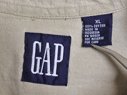 90s OLD GAP オックスフォード 長袖 ボタンダウン シャツ メンズ XL 無地 オールド ギャップ コットン ポケット付き 大きいサイズ ベージュ