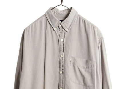 90s OLD GAP オックスフォード 長袖 ボタンダウン シャツ メンズ XL 無地 オールド ギャップ コットン ポケット付き 大きいサイズ ベージュ