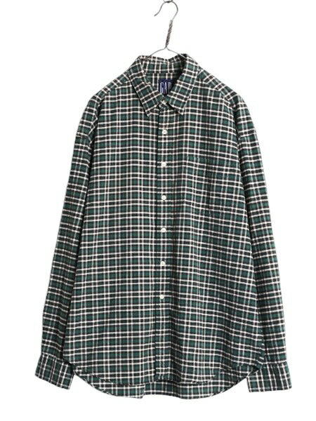 90s OLD GAP オックスフォード チェック 長袖 シャツ メンズ XL 古着 オールド ギャップ コットン ポケット付き 大きいサイズ マルチカラー