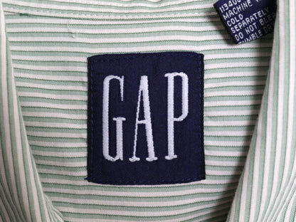 90s OLD GAP ストライプ 長袖 コットン シャツ メンズ L / 旧タグ オールド ギャップ 薄手 長袖シャツ ワイシャツ ポケット付き ツートン