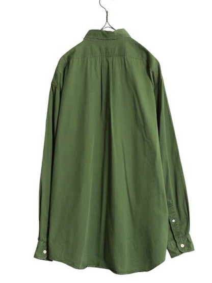 90s J CREW ボタンダウン 長袖 コットン シャツ メンズ L / 古着 オールド 旧タグ ジェイクルー ワイシャツ 無地 BD ポケット付き Yシャツ
