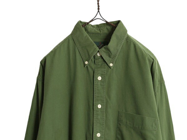 90s J CREW ボタンダウン 長袖 コットン シャツ メンズ L / 古着 オールド 旧タグ ジェイクルー ワイシャツ 無地 BD ポケット付き Yシャツ