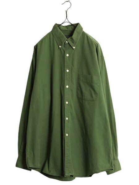 90s J CREW ボタンダウン 長袖 コットン シャツ メンズ L / 古着 オールド 旧タグ ジェイクルー ワイシャツ 無地 BD ポケット付き Yシャツ