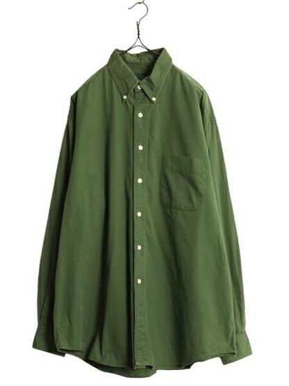 90s J CREW ボタンダウン 長袖 コットン シャツ メンズ L / 古着 オールド 旧タグ ジェイクルー ワイシャツ 無地 BD ポケット付き Yシャツ
