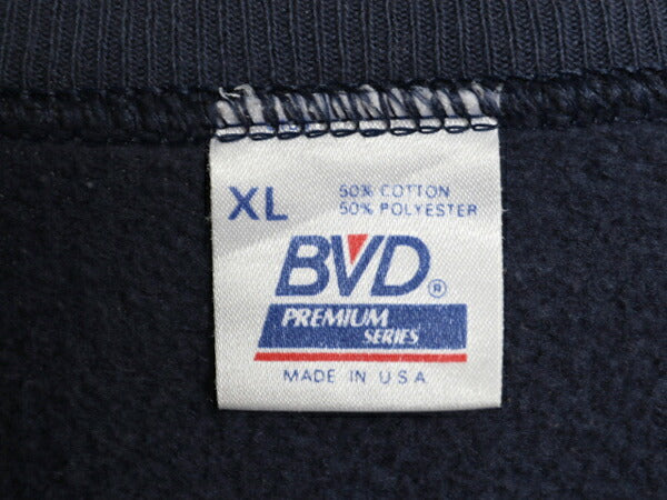 90s USA製 US NAVY プリント スウェット メンズ XL 古着 オールド ミリタリー トレーナー スエット 裏起毛 ネイビー 軍物 大きいサイズ 紺
