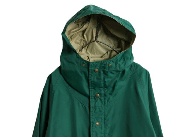 70s 80s エディーバウアー マウンテンパーカー ジャケット メンズ L 古着 Eddie Bauer 黒タグ ヴィンテージ アウトドア ナイロン フード 緑