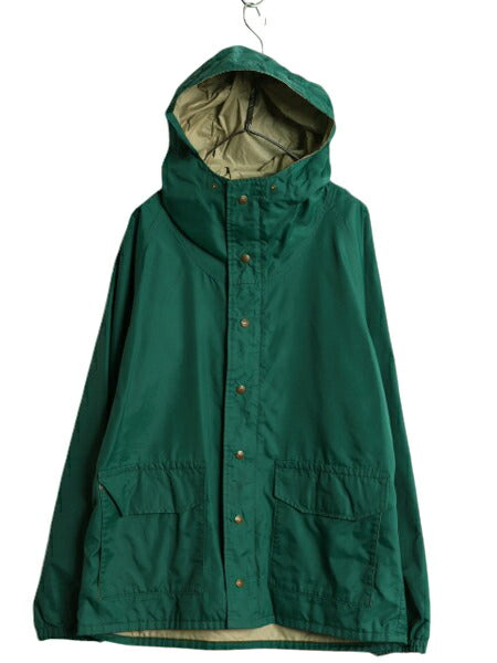 70s 80s エディーバウアー マウンテンパーカー ジャケット メンズ L 古着 Eddie Bauer 黒タグ ヴィンテージ アウトドア ナイロン フード 緑