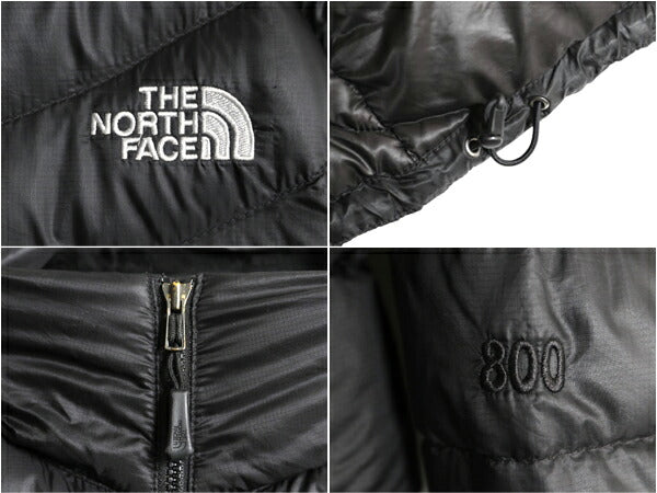 ノースフェイス ナイロン ダウン ジャケット レディース M / The North Face ジャンパー 800フィル ハイネック キルティング パッカブル 黒