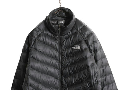 ノースフェイス ナイロン ダウン ジャケット レディース M / The North Face ジャンパー 800フィル ハイネック キルティング パッカブル 黒