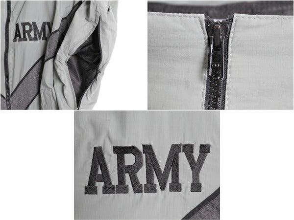 90s 99年製 米軍実物 US ARMY ナイロン トレーニング ジャケット MEDIUM SHORT 古着 オールド 軍物 PFU ミリタリー ブルゾン ジャンパー 灰