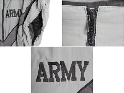90s 99年製 米軍実物 US ARMY ナイロン トレーニング ジャケット MEDIUM SHORT 古着 オールド 軍物 PFU ミリタリー ブルゾン ジャンパー 灰